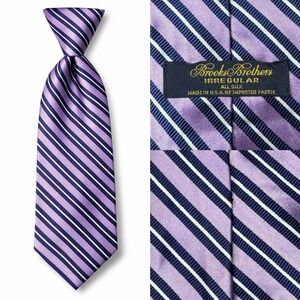 Brooks Brothers Silk Repp Stripe Tie Purple Navy Classic Menswear Business